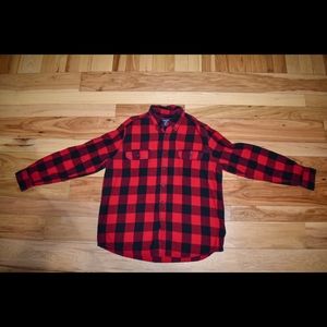 Red and Black Plaid Long Sleeve Top